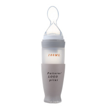 Botella de silicona con cuentagotas de bolsa de chorro para recién nacidos de grado alimenticio para bebés con cuchara dispensador de alimentos alimentador de cuchara para bebés